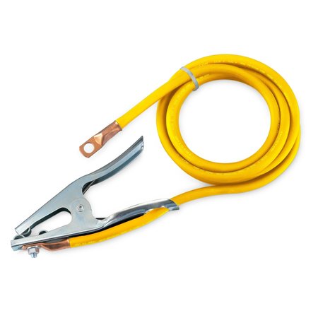 TRYSTAR Premium Welding Cable 1/0 Yellow  10 FT  Black Male 2MPC / 300A Steel Ground Clamp TSWC10YW10-BKM-SGC3